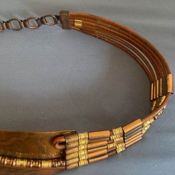 Vintage A. Ravid NY Copper and Leather Belt size M/L - Picture 3 of 10